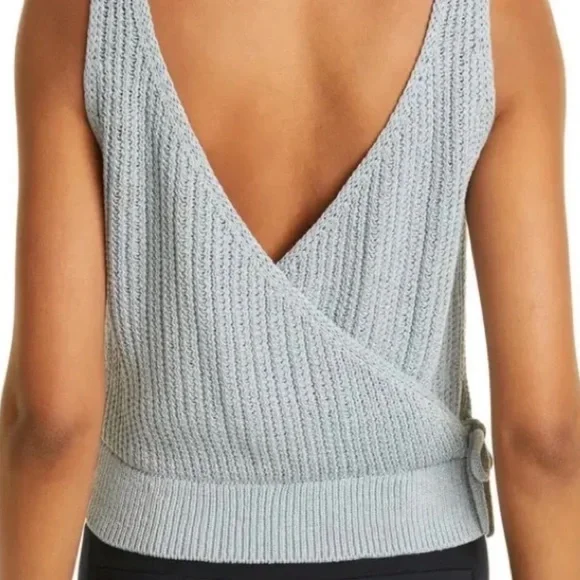 NWT Vince Sweater Tank Top Crossover in Size Large Blue Gray - Picture 2 of 6